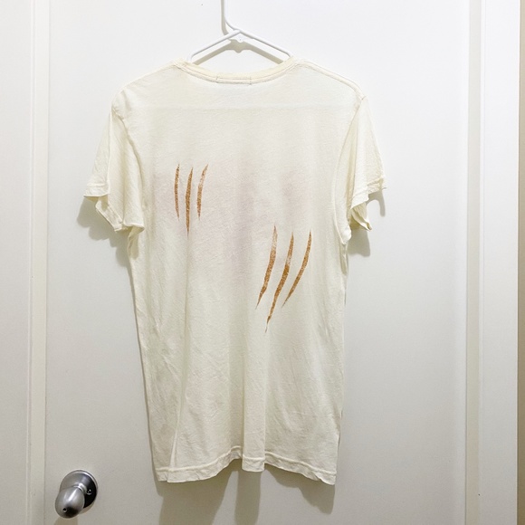 Wildfox Baby Cheetah and Claw Sparkle Tee Sheer Off White XS - Picture 2 of 13